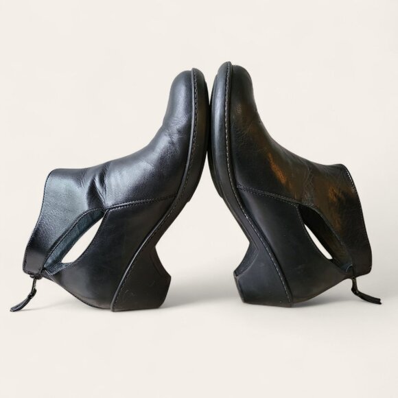 Dansko Bonita Leather Black Lace Up Ankle Boots EU 40 / US 9 Bootie Open Cut - Picture 7 of 10